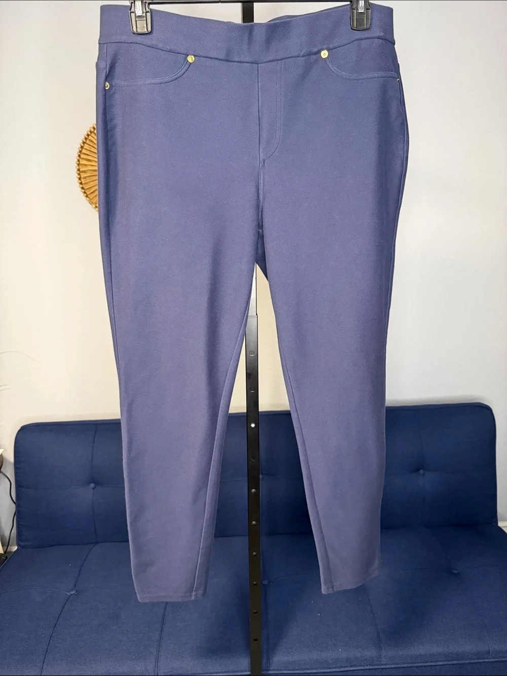 Michael Kors Navy Blue Stretch Cotton Blend Ponte Ankle Pants size XL